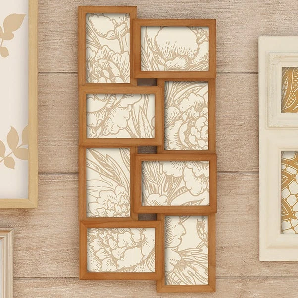 Dunelm Natural Wood Eight Opening Photo Frame - Image 2